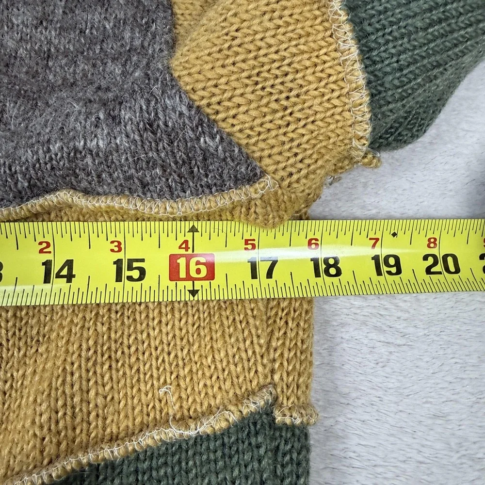 Laundromat Jacket Womens Medium Multicolor Wool Hooded Zip Lined Long Striped